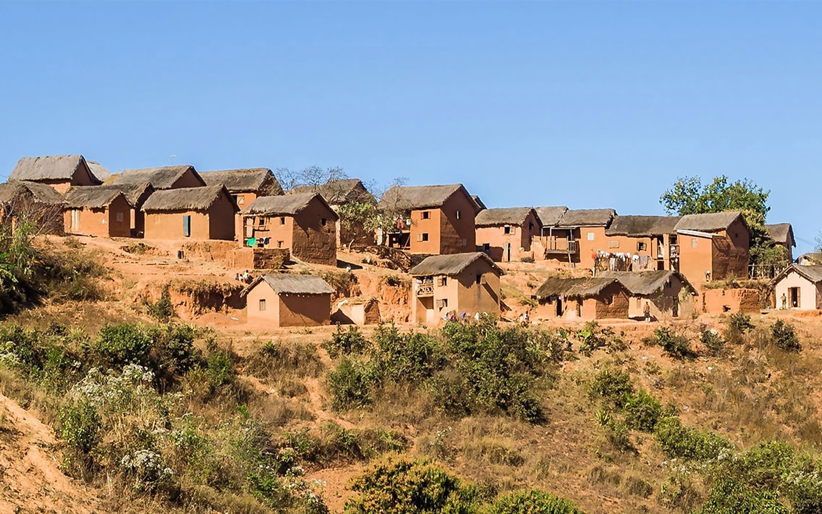 Landscape with houses on a hillside