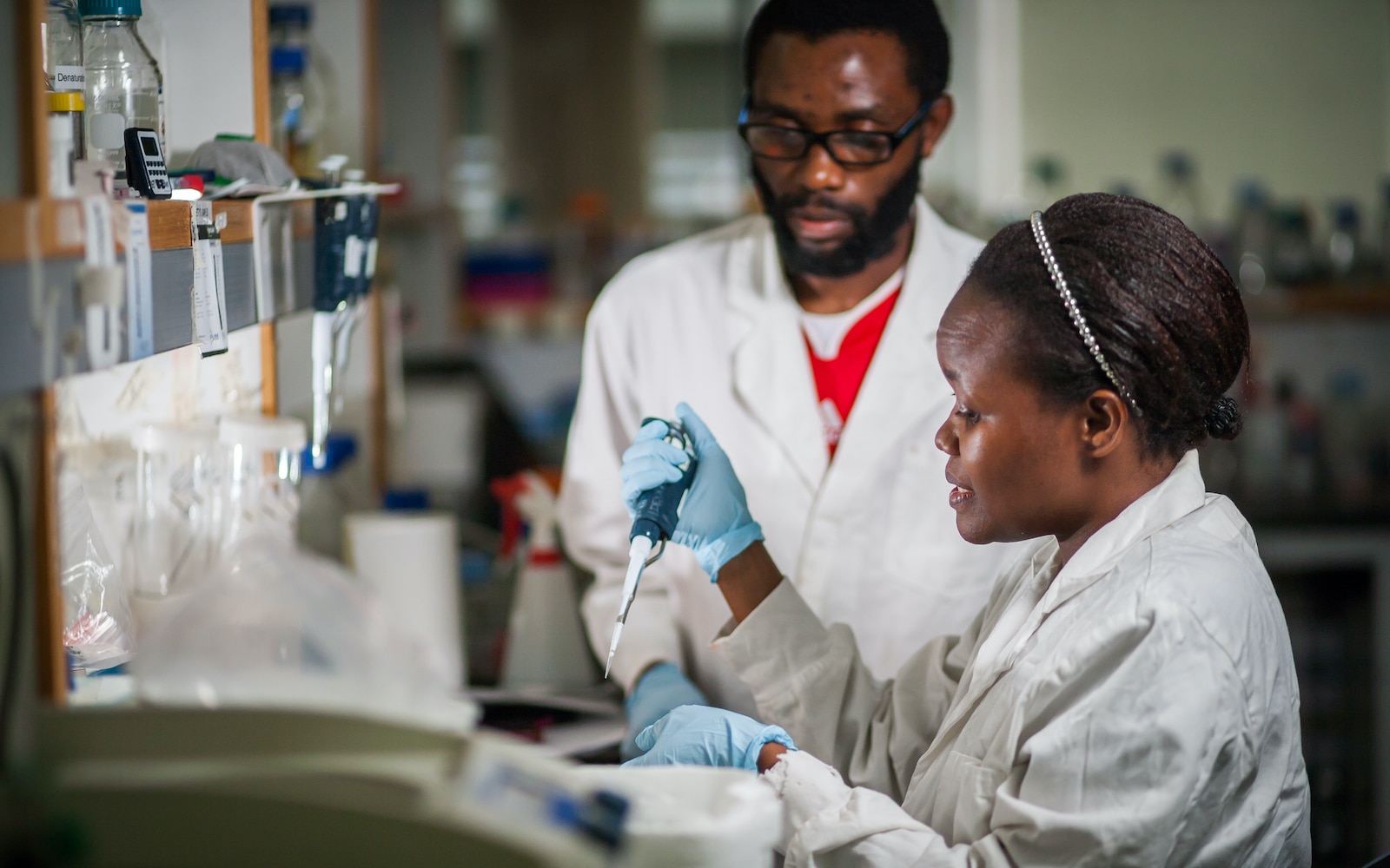 Two scientists working on a Grand Challenges project in Australia