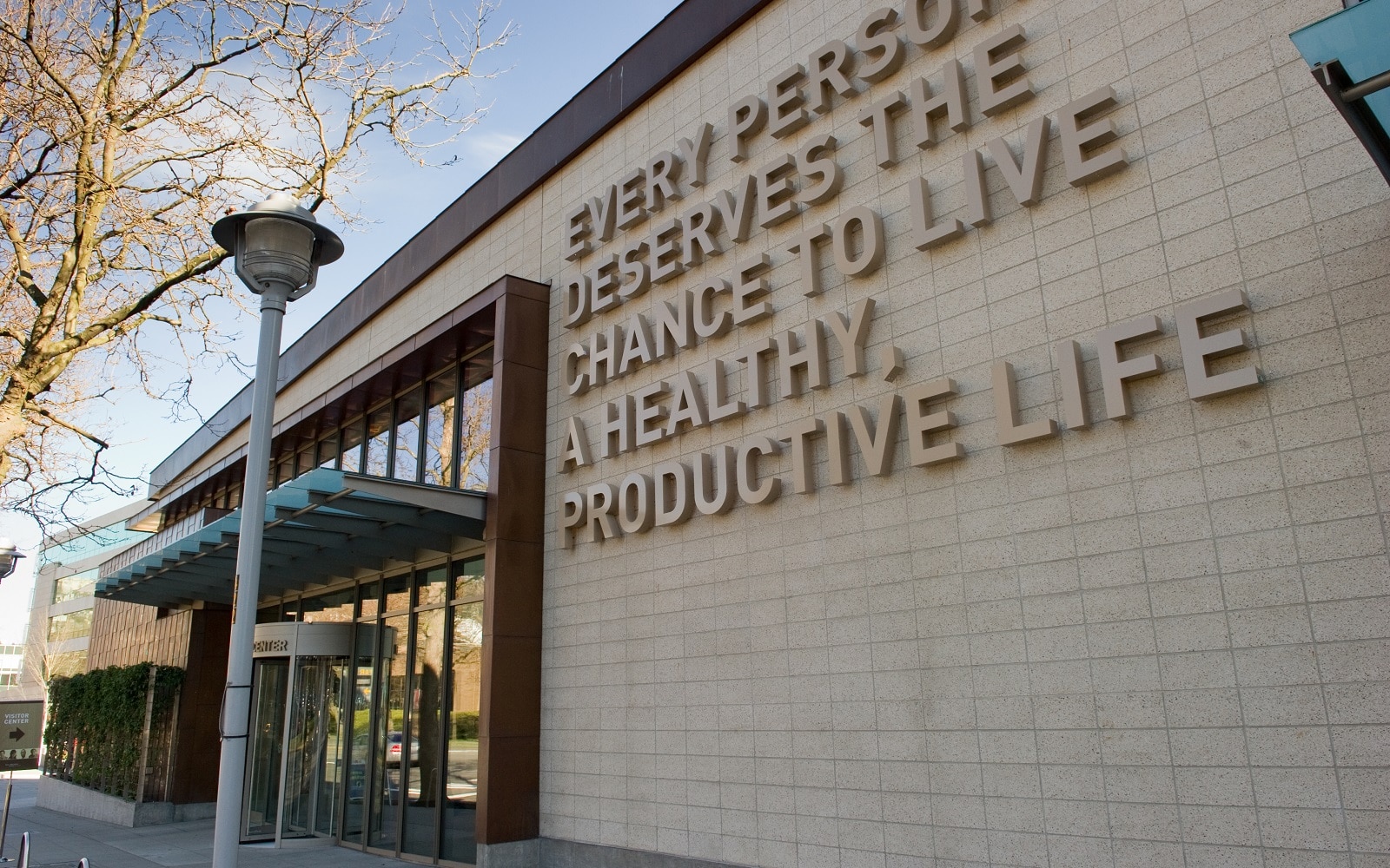 The Visitor Center at the Bill & Melinda Gates Foundation on February 4, 2012, the first official day the center was open to the public. Exterior of the Visitor Center