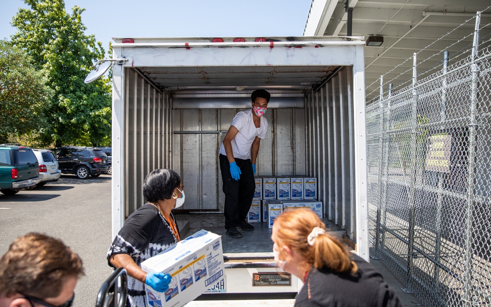 Staff and volunteers at a United Way of King County distribution center.