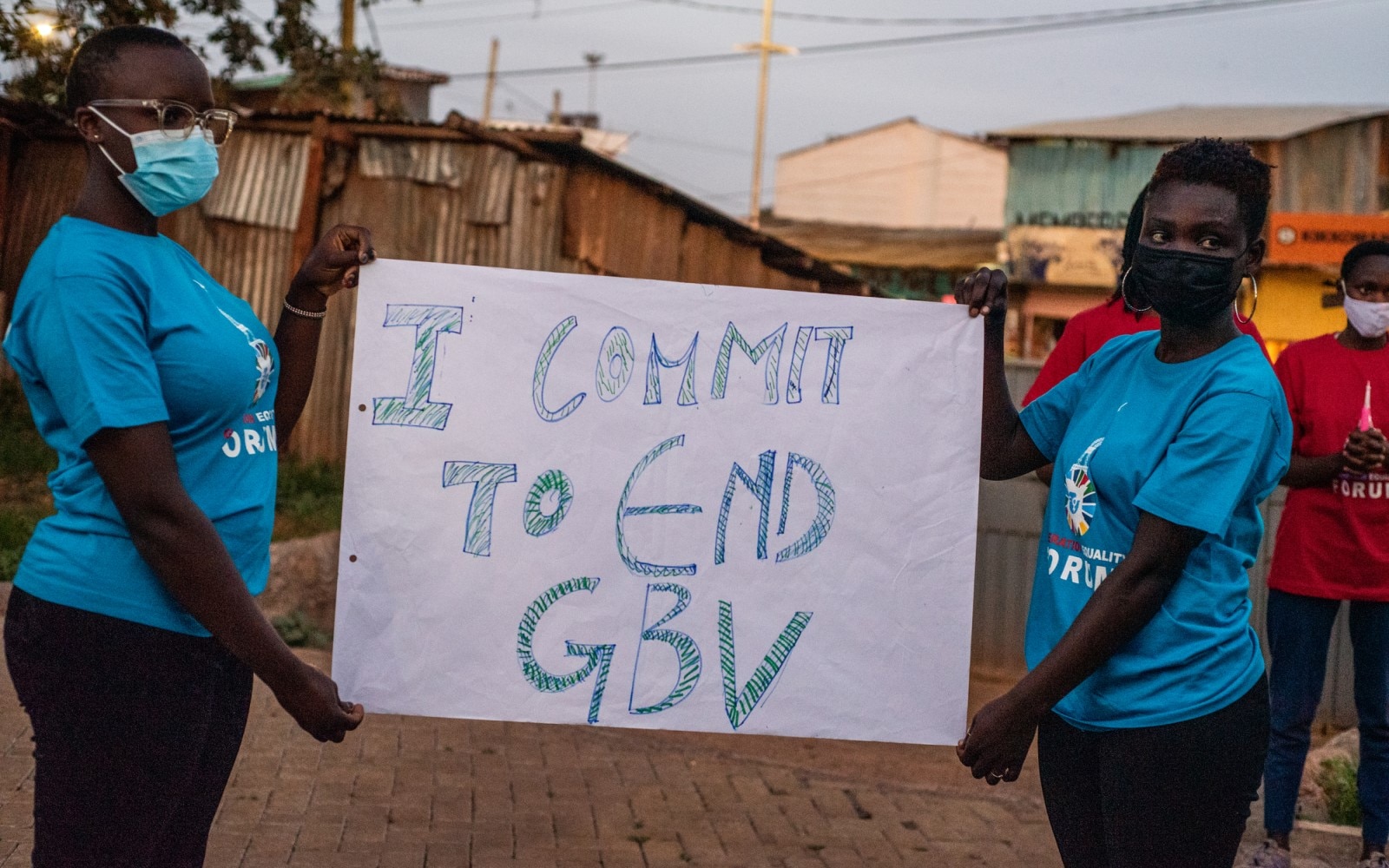 Activists call for the end of gender-based violence ahead of the Paris-based 2021 Generation Equality Forum in Nairobi, Kenya. 