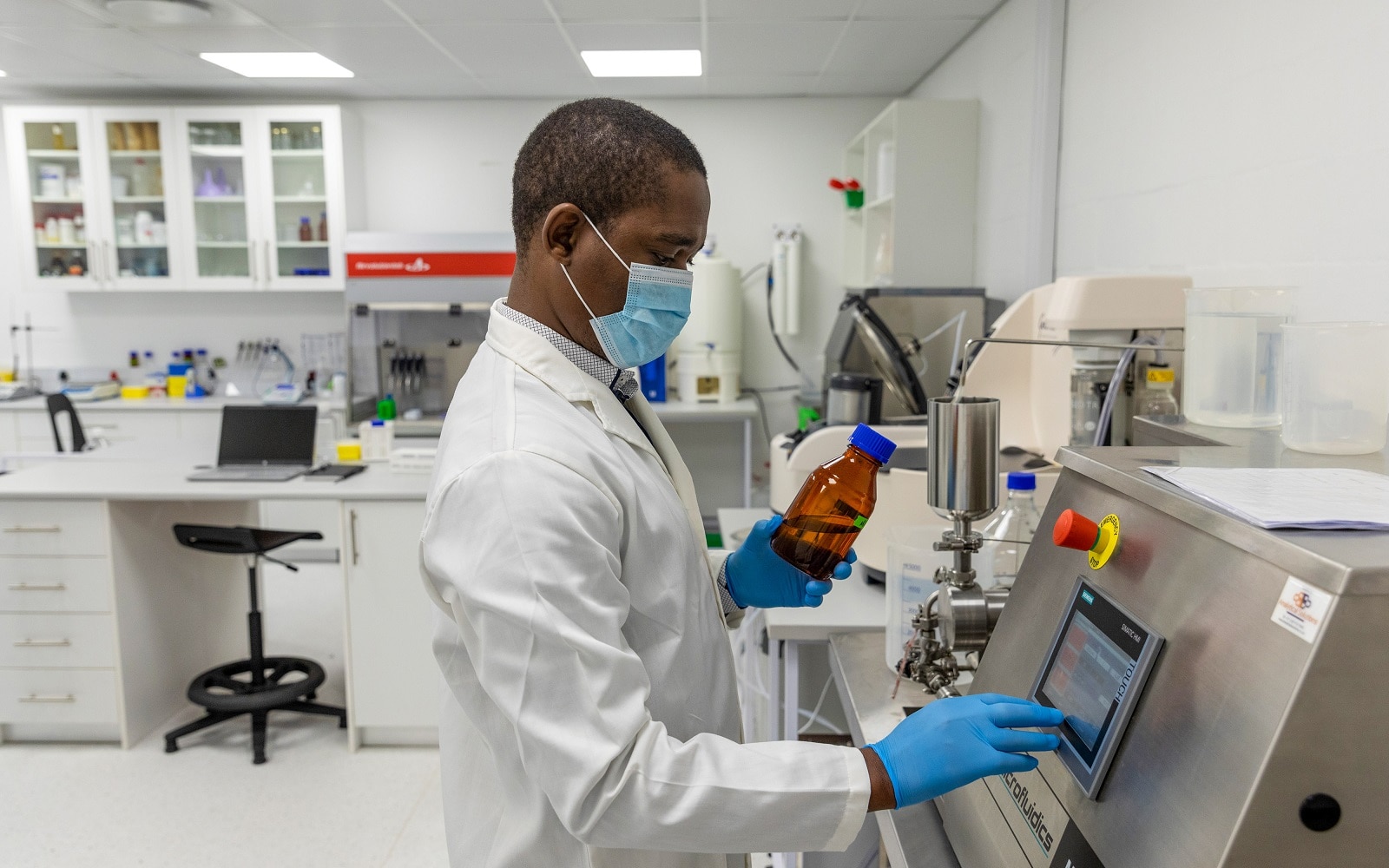 A laboratory at Afrigen Biologics & Vaccines in Cape Town, South Africa, which is partnering with the World Health Organization and the Biovac Institute to establish an mRNA technology transfer hub in Cape Town.